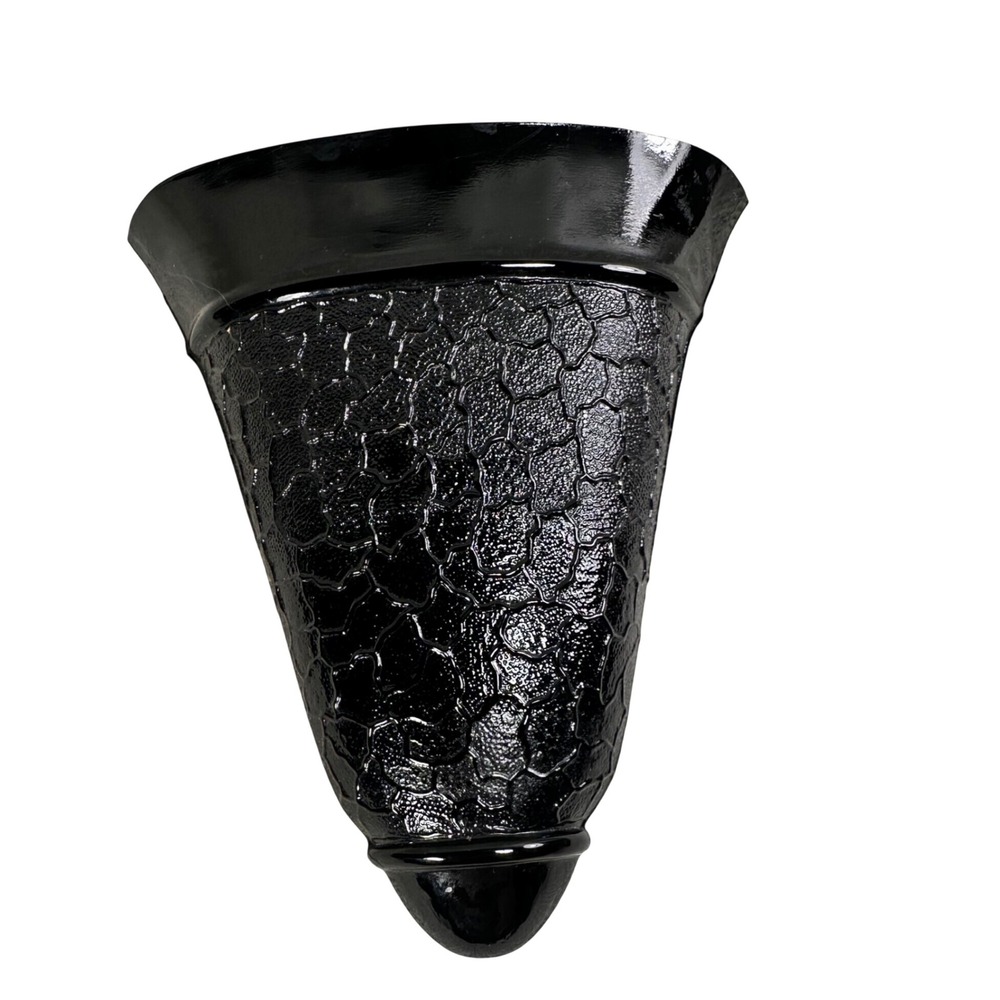 Art Deco Black READ Amethyst Glass Wall Pocket Imperial Glass 1930s 1940s VTG